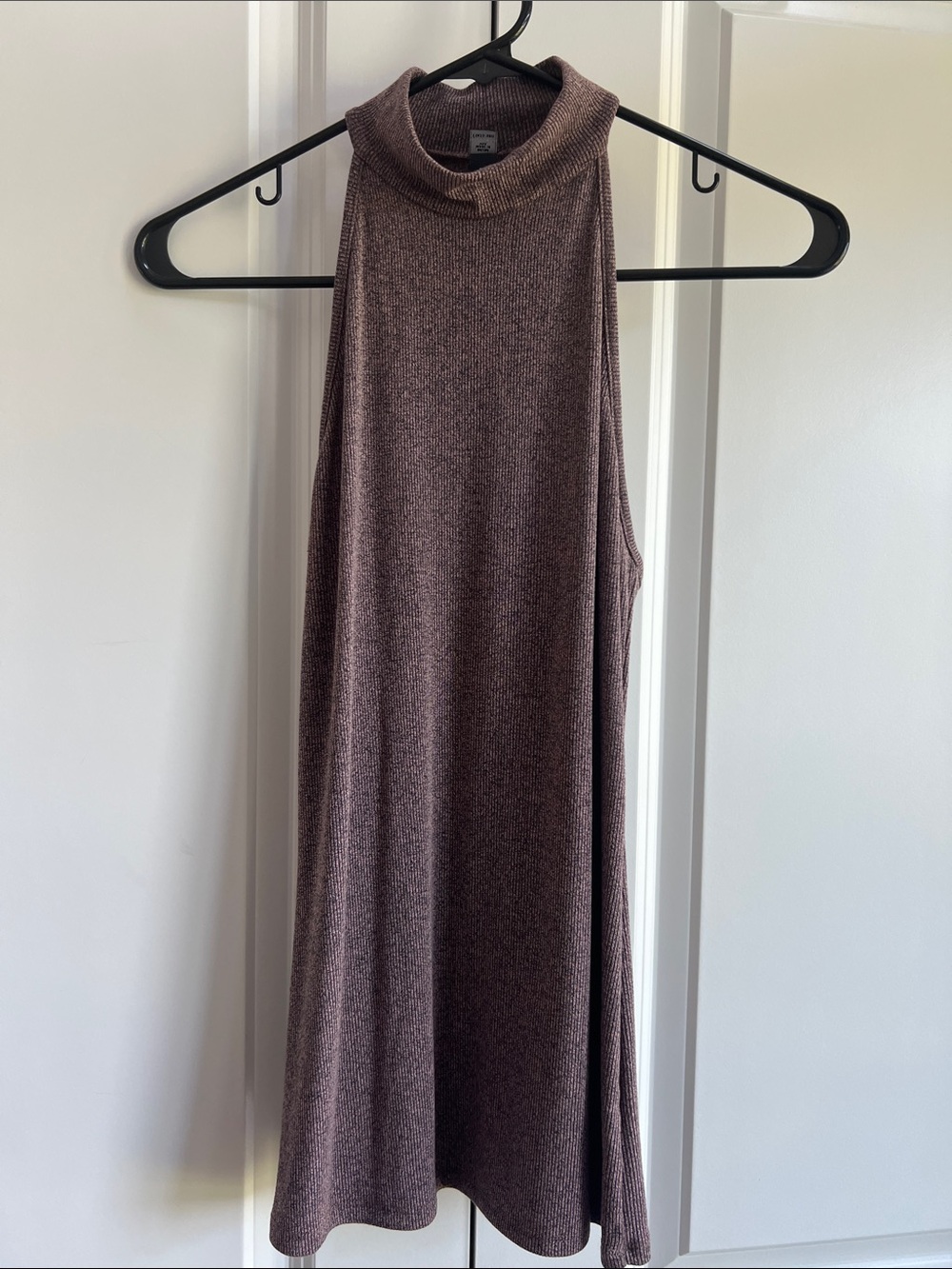 Design Lab Lord & Taylor Sleeveless Mock Neck Tank Top in Mauve Brown